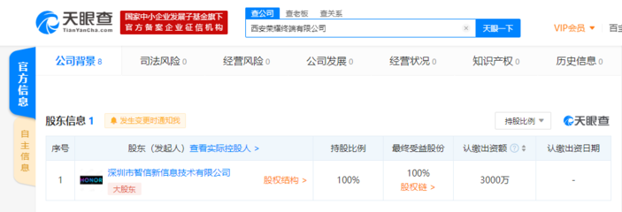 西安榮耀終端有限公司成立，深圳智信全資控股布局計算機軟硬件制造